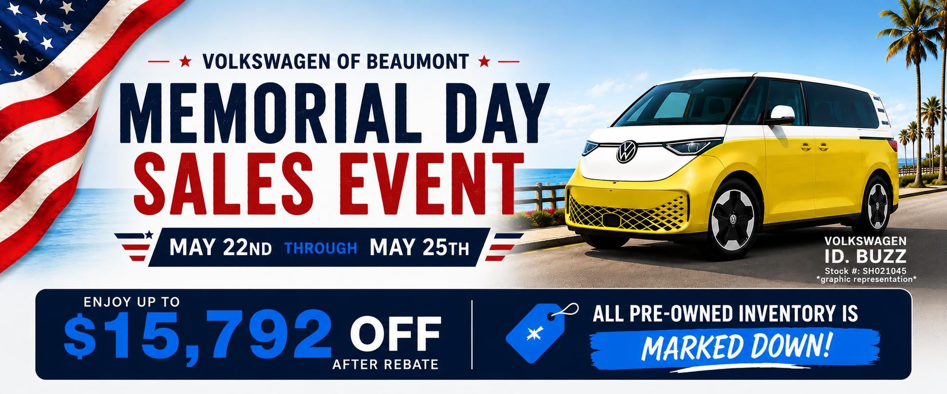 Memorial Day Sales Event on new/used to May 25